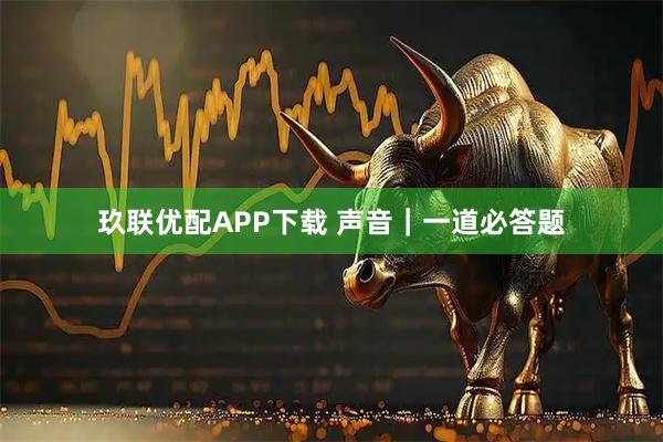 玖联优配APP下载 声音｜一道必答题